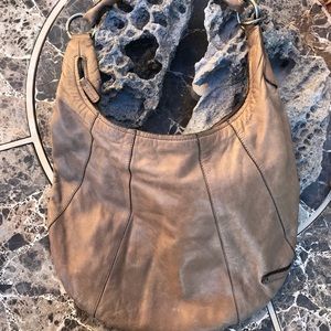 Rehard Italy Leather Boho Purse Tan EUC